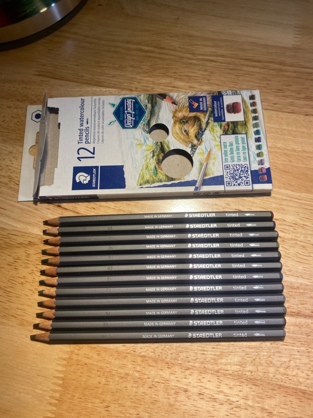 STAEDLER - 12 tinted watercolour pencils graphite tones (like new)